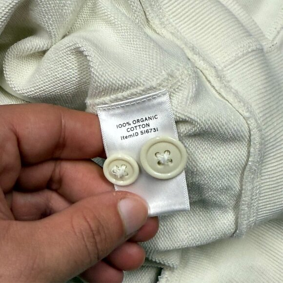 LL Bean Todd Snyder Shawl Collar Sweatshirt Organic Cotton White Small - Picture 7 of 7